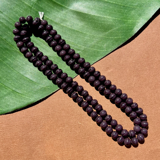 Purple & Black Swirl Round 7.5mm Beads - 100 Pieces