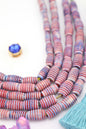 Bone Beads: Purple Aurora Barrel Carved Tube Beads, 8x12mm
