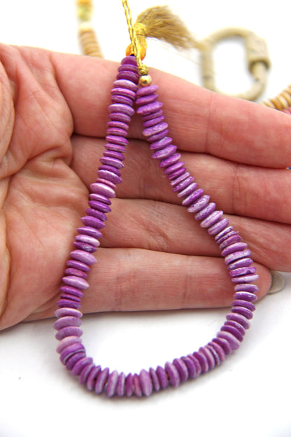 Assorted Earthy Tones: Bone Beads, 6x2mm, Saucer Heishi Discs
