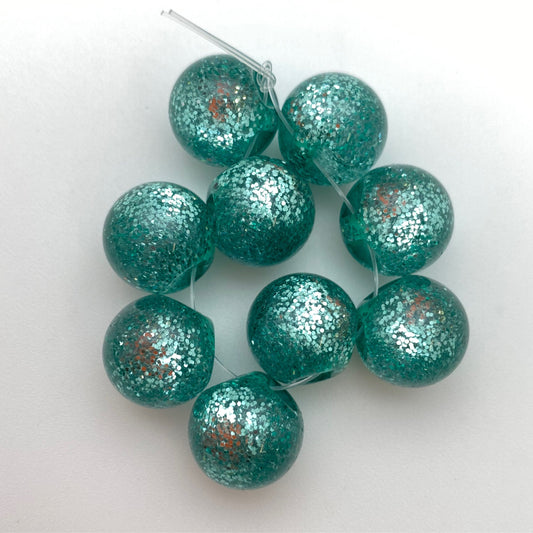 Glitter Bauble 14mm Sage