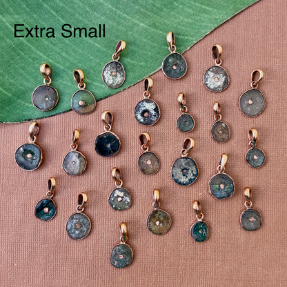 Roman Glass Round Pendants - 1 Piece
