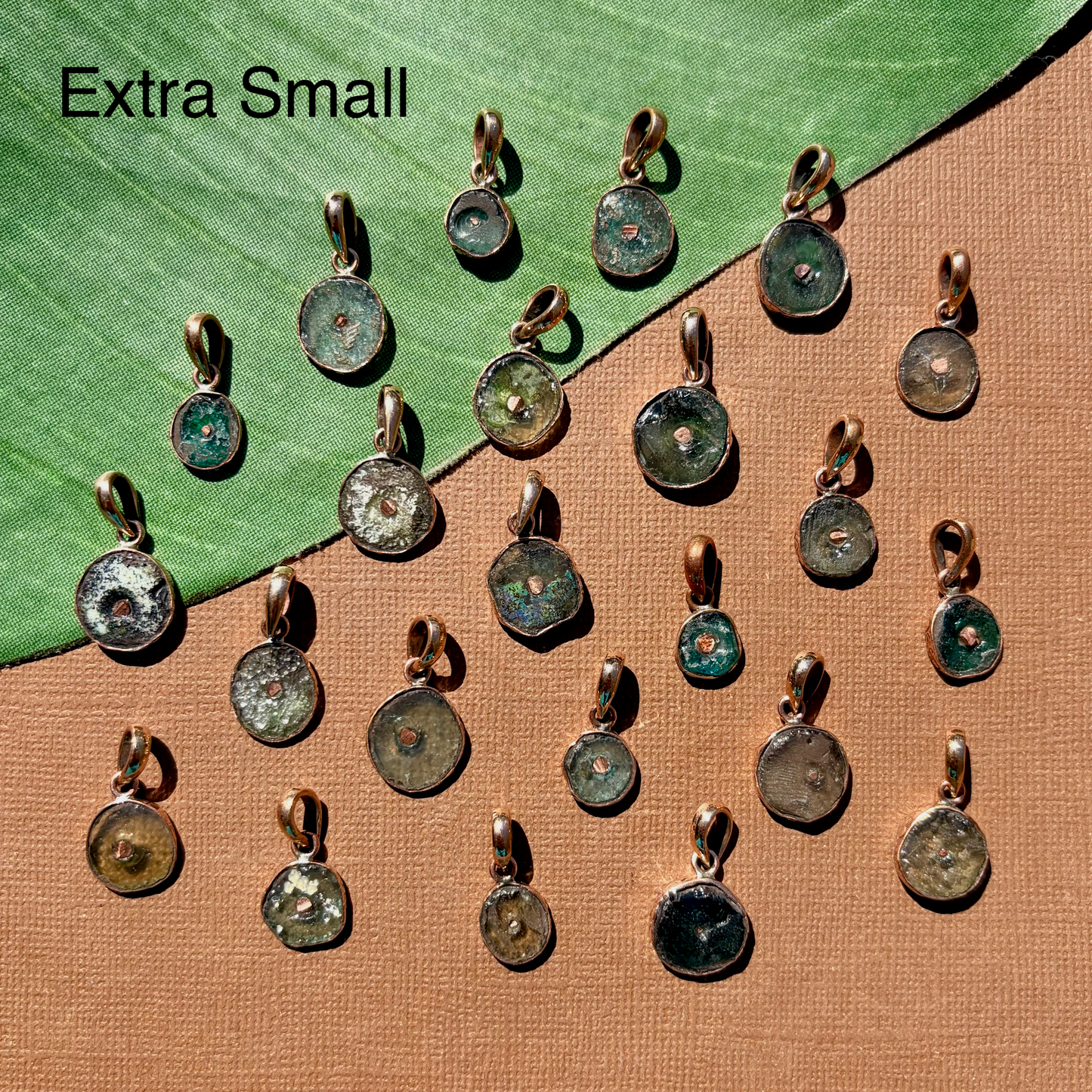 Roman Glass Round Pendants - 1 Piece
