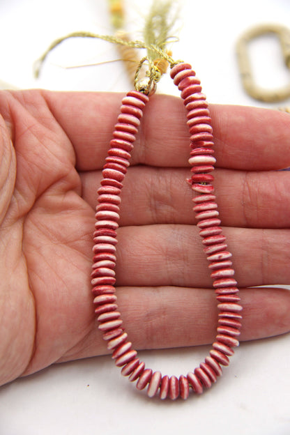 Assorted Earthy Tones: Bone Beads, 6x2mm, Saucer Heishi Discs