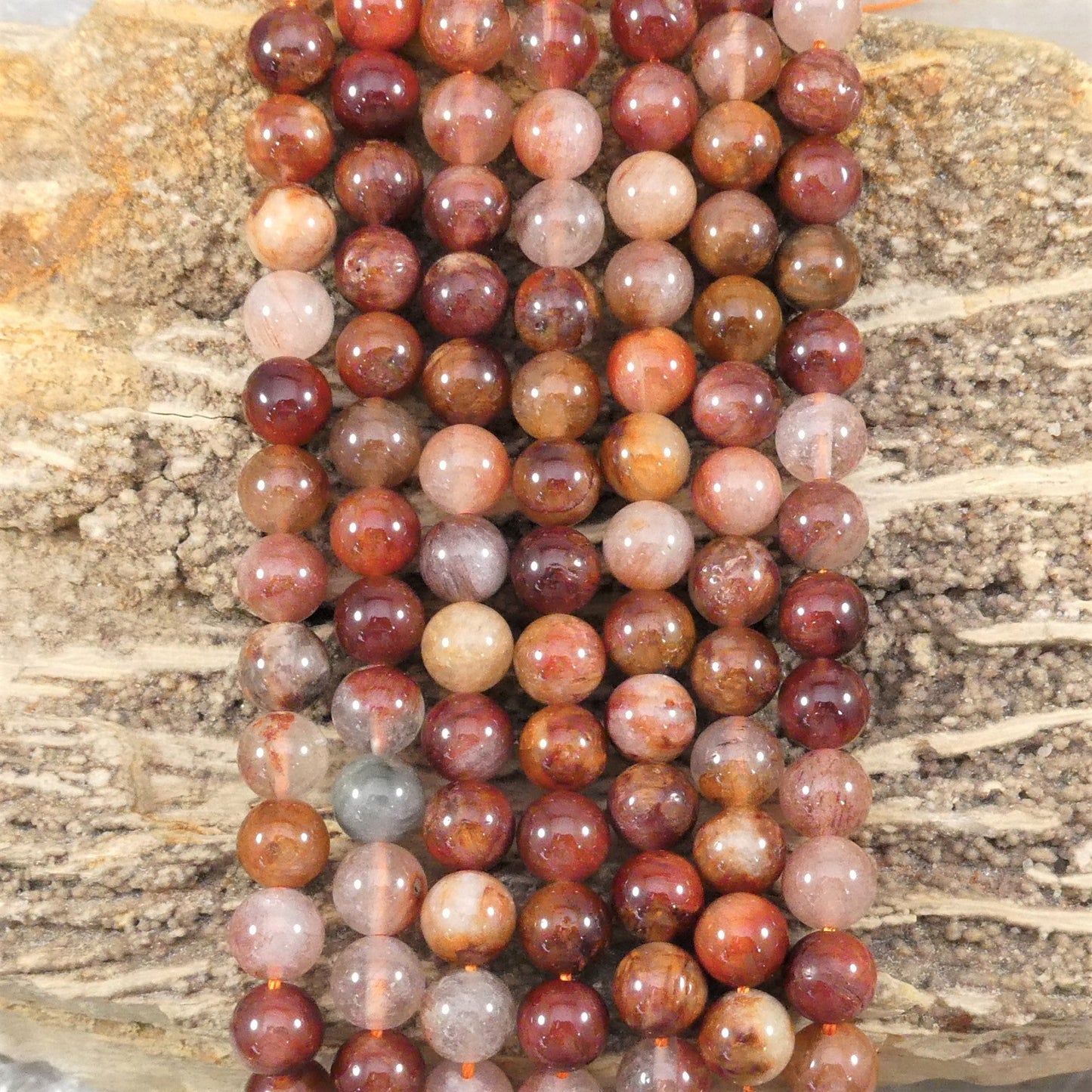 Red Copper Rutilated Quartz Round