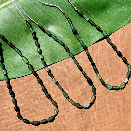 Roman Glass Rice Bead Strands