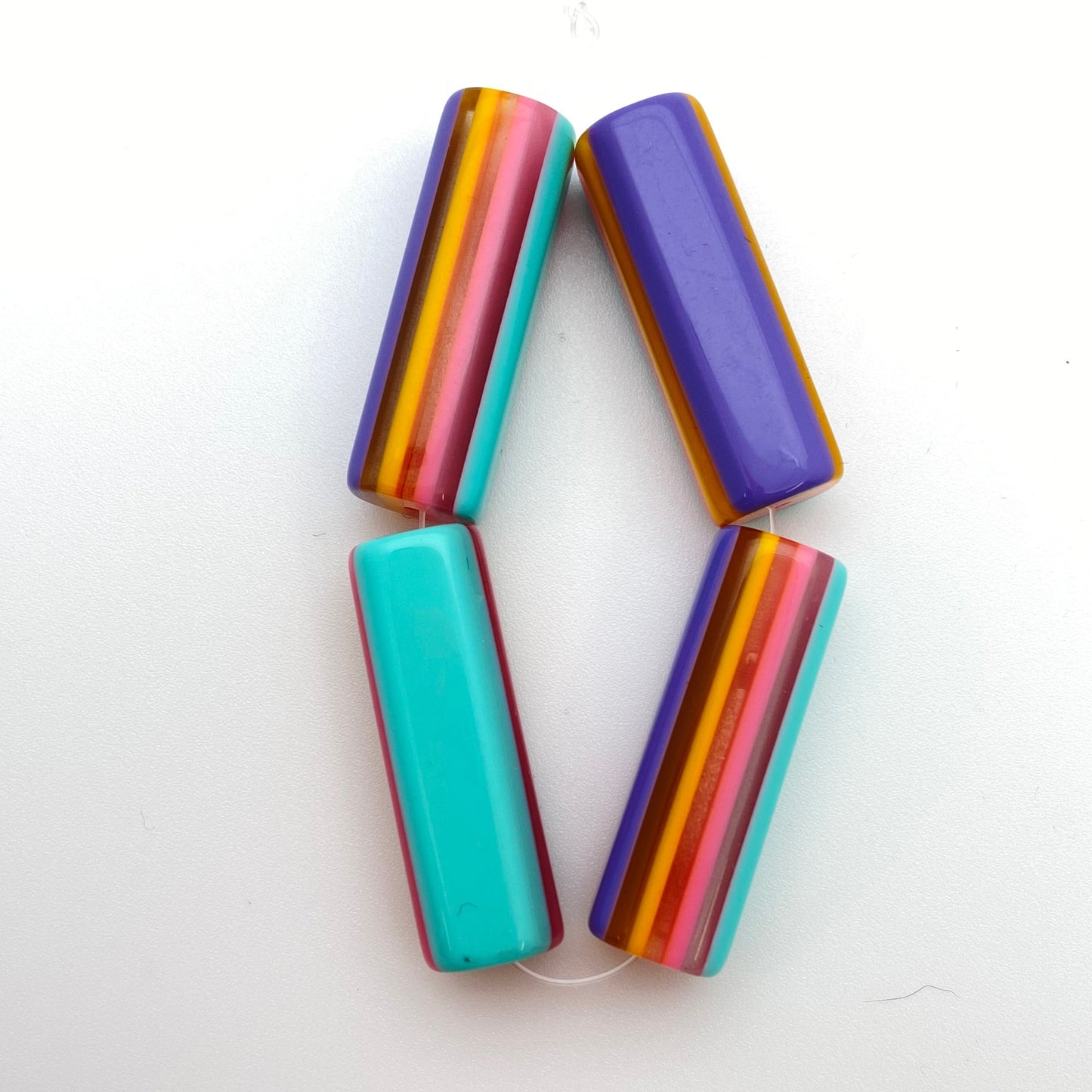 Layered Tube 38x12mm Multi Neon
