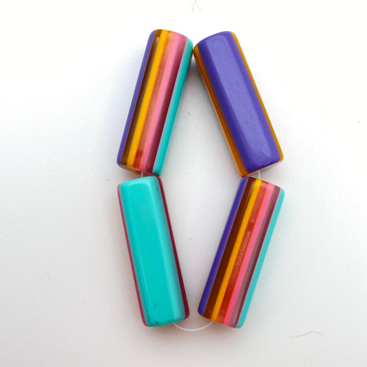 Layered Tube 38x12mm Multi Neon