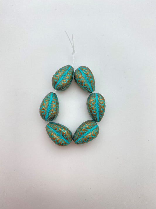 Pinched Drop Inlay 18mm Patina