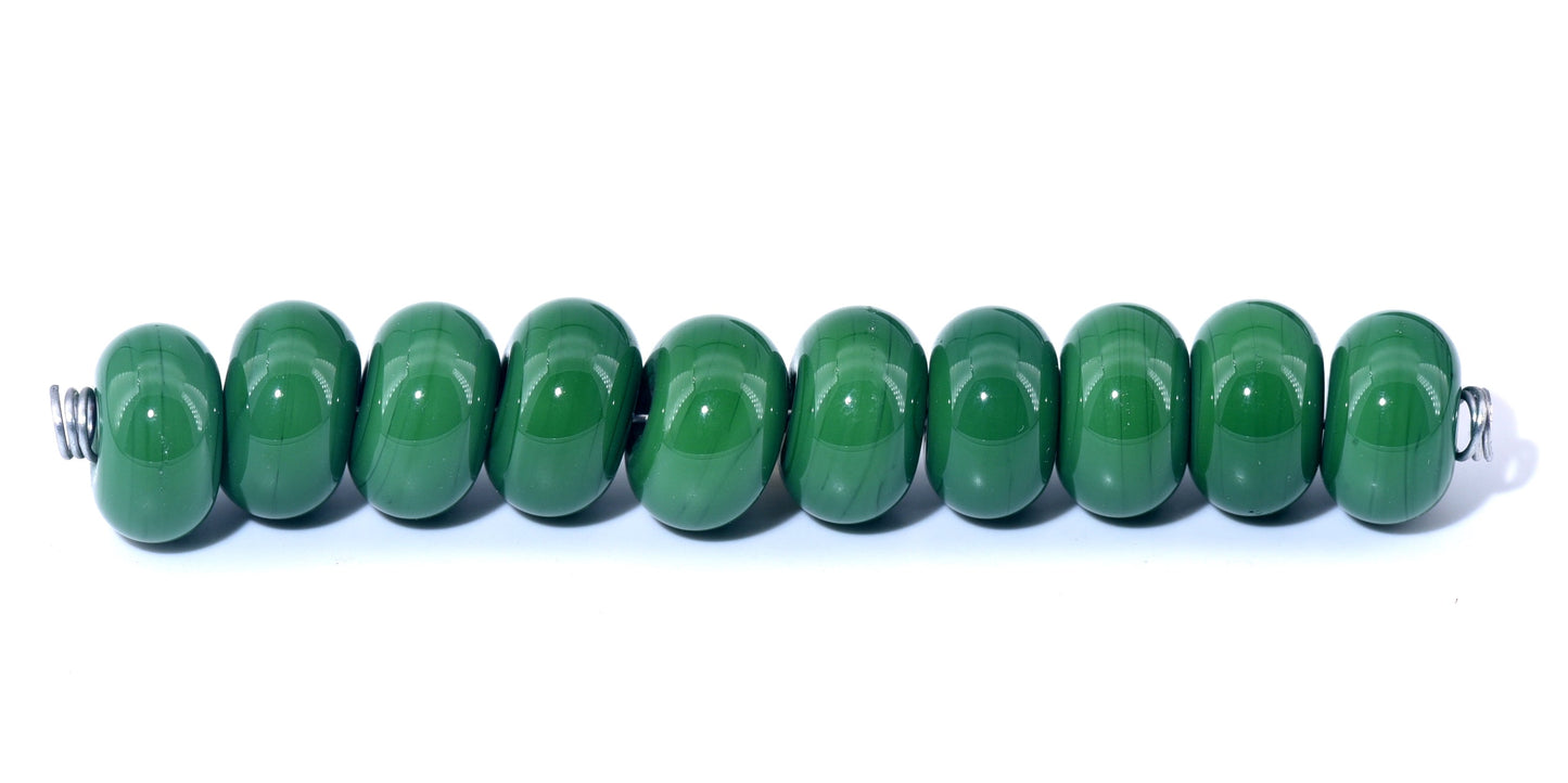 SP036- Ten Christmas Green Spacer Beads