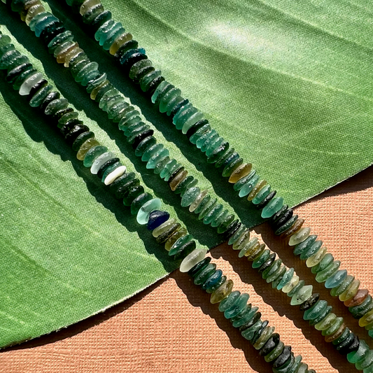 Roman Glass 8mm Saucer Bead Strands