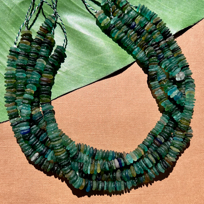 Roman Glass 8mm Saucer Bead Strands