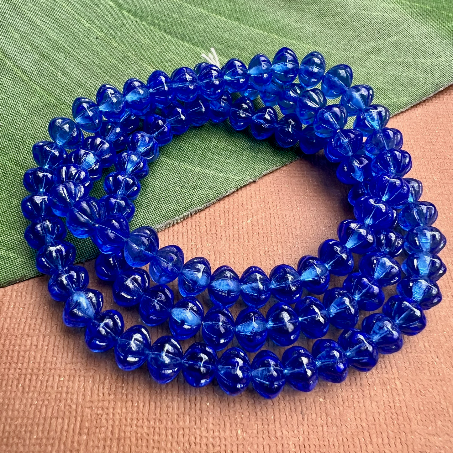 Blue Saucer Beads - 50 Pieces