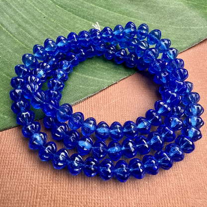 Blue Saucer Beads - 50 Pieces