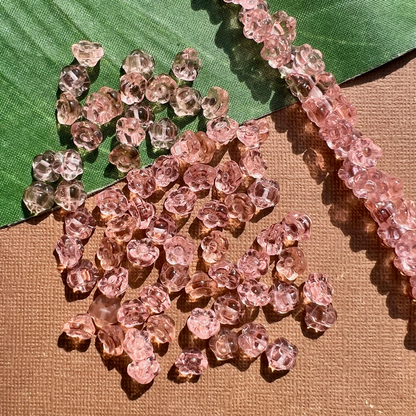 Pink Flower Shank Buttons - 50 Pieces