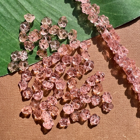 Pink Flower Shank Buttons - 50 Pieces