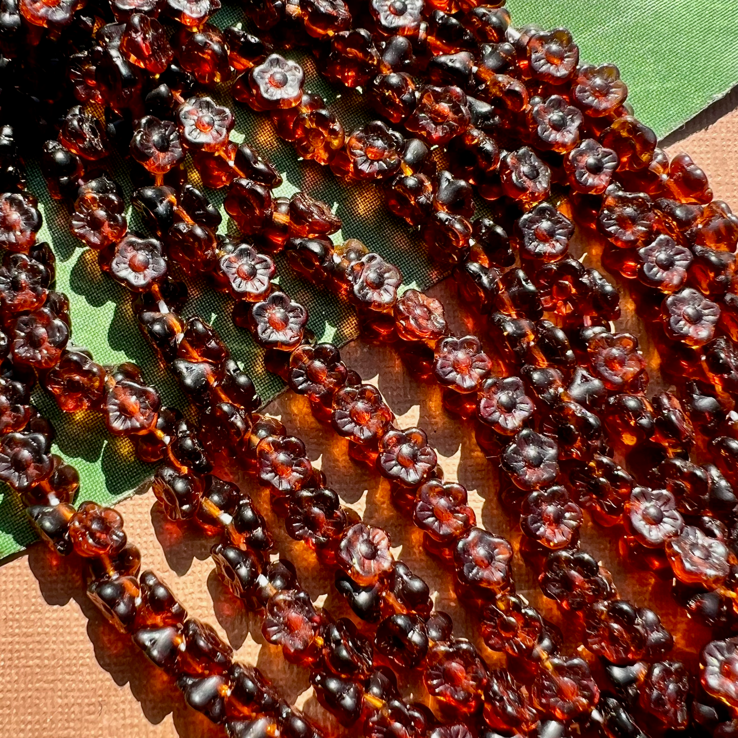 Brown Flower Shank Buttons - 50 Pieces