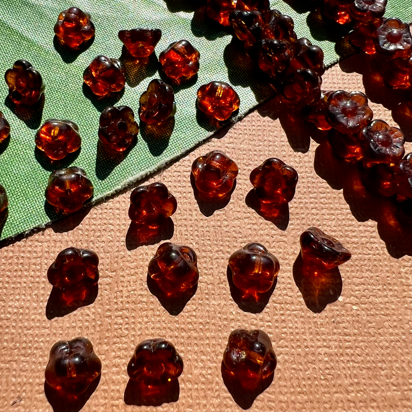 Brown Flower Shank Buttons - 50 Pieces