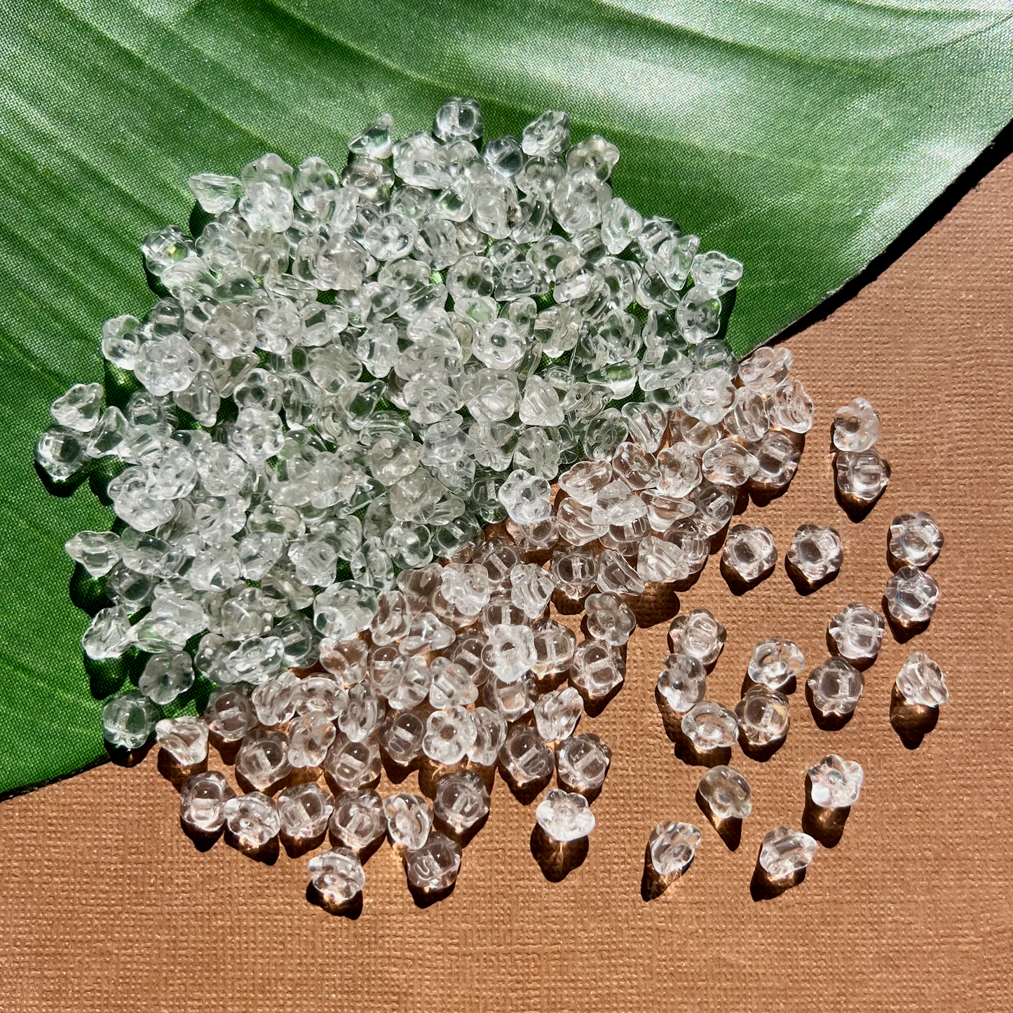 Crystal Flower Shank Buttons - 50 Pieces