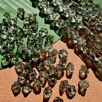 Gray Green Flower Shank Buttons - 50 Pieces