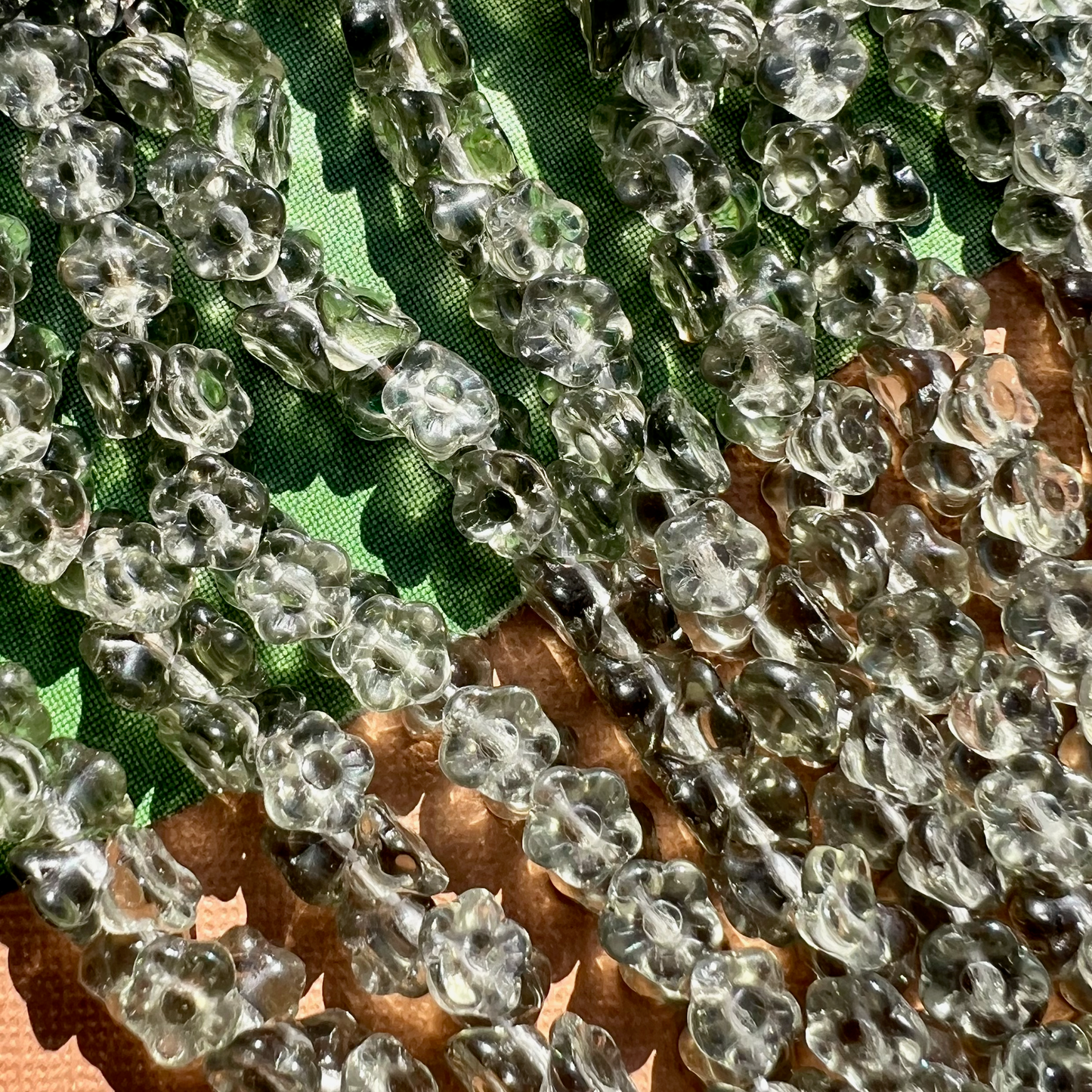 Gray Green Flower Shank Buttons - 50 Pieces