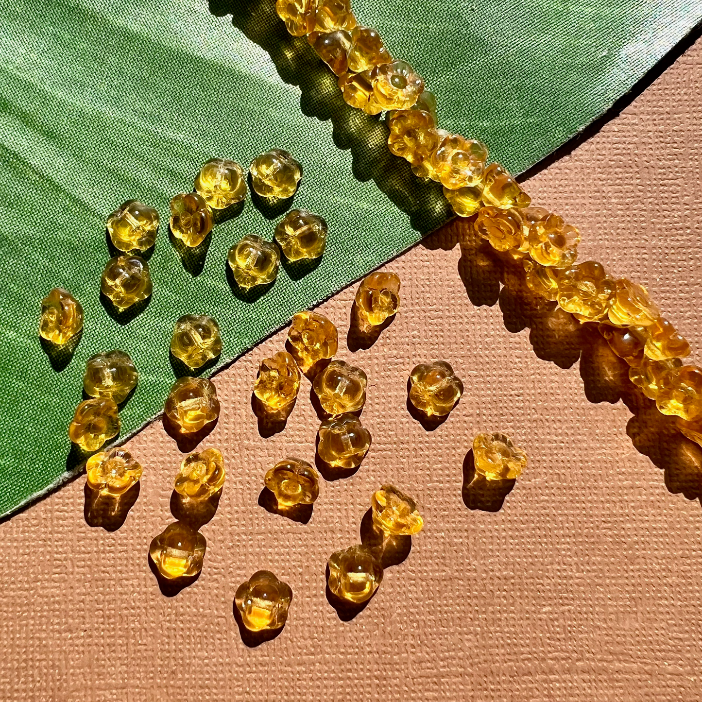 Honey Yellow Flower Shank Buttons - 50 Pieces