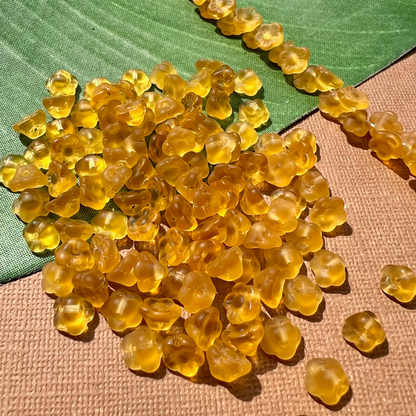 Matte Honey Yellow Flower Shank Buttons - 50 Pieces