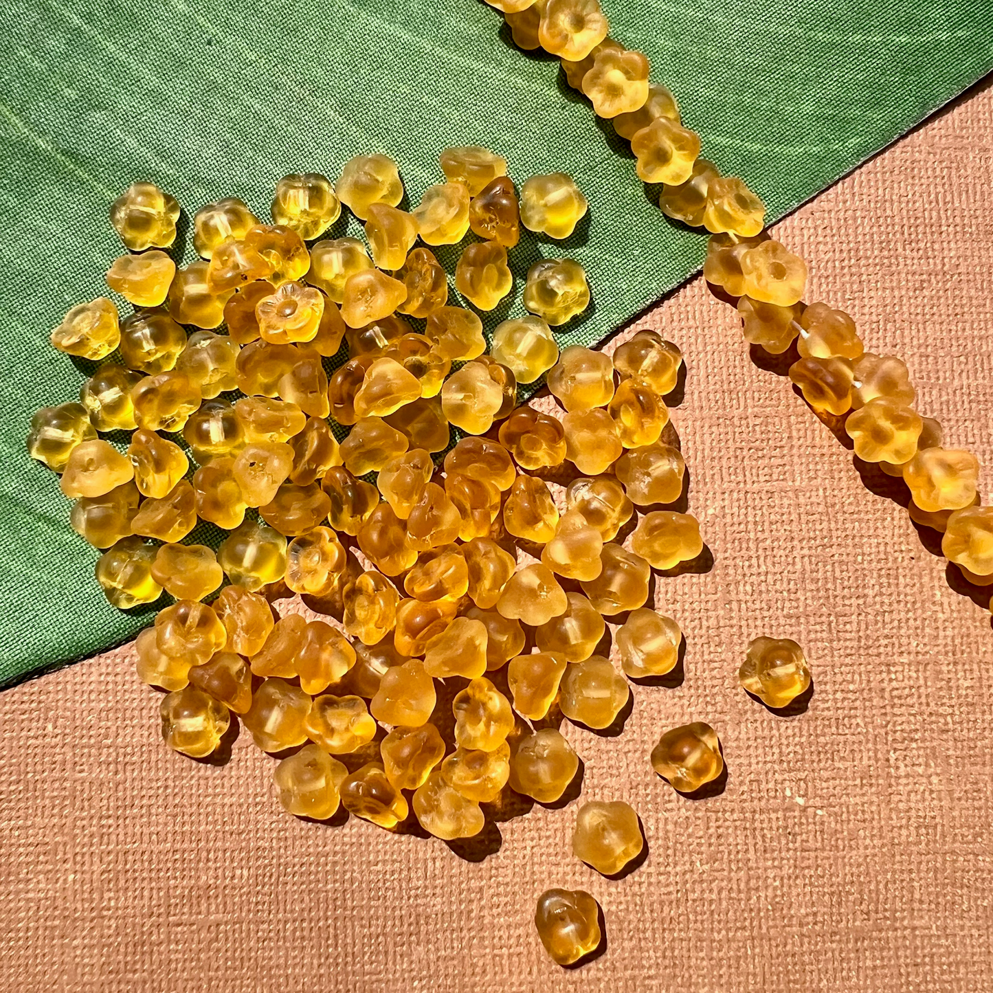 Matte Honey Yellow Flower Shank Buttons - 50 Pieces