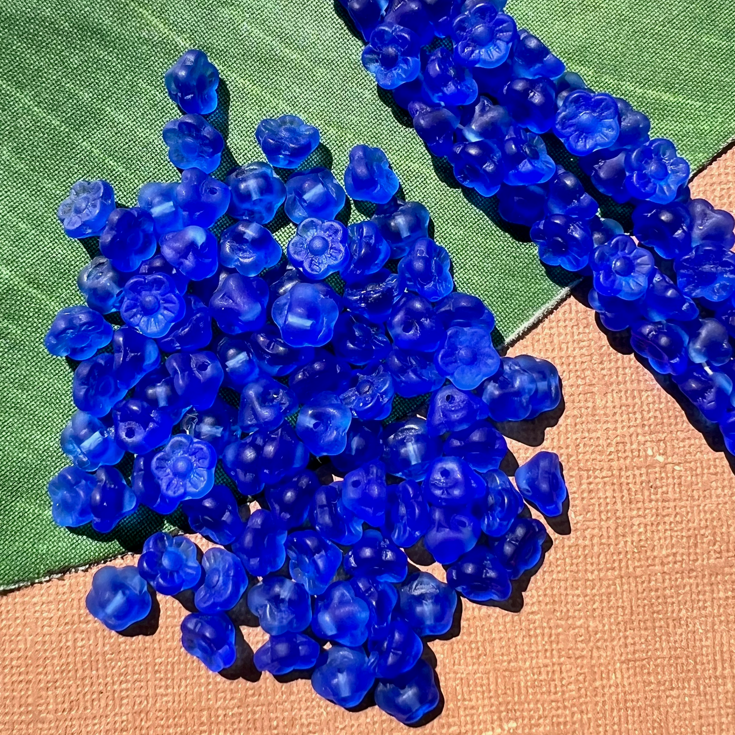 Blue Matte Flower Shank Buttons - 50 Pieces