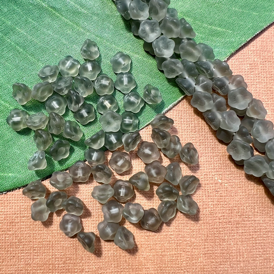 Gray Matte Flower Shank Buttons - 50 Pieces