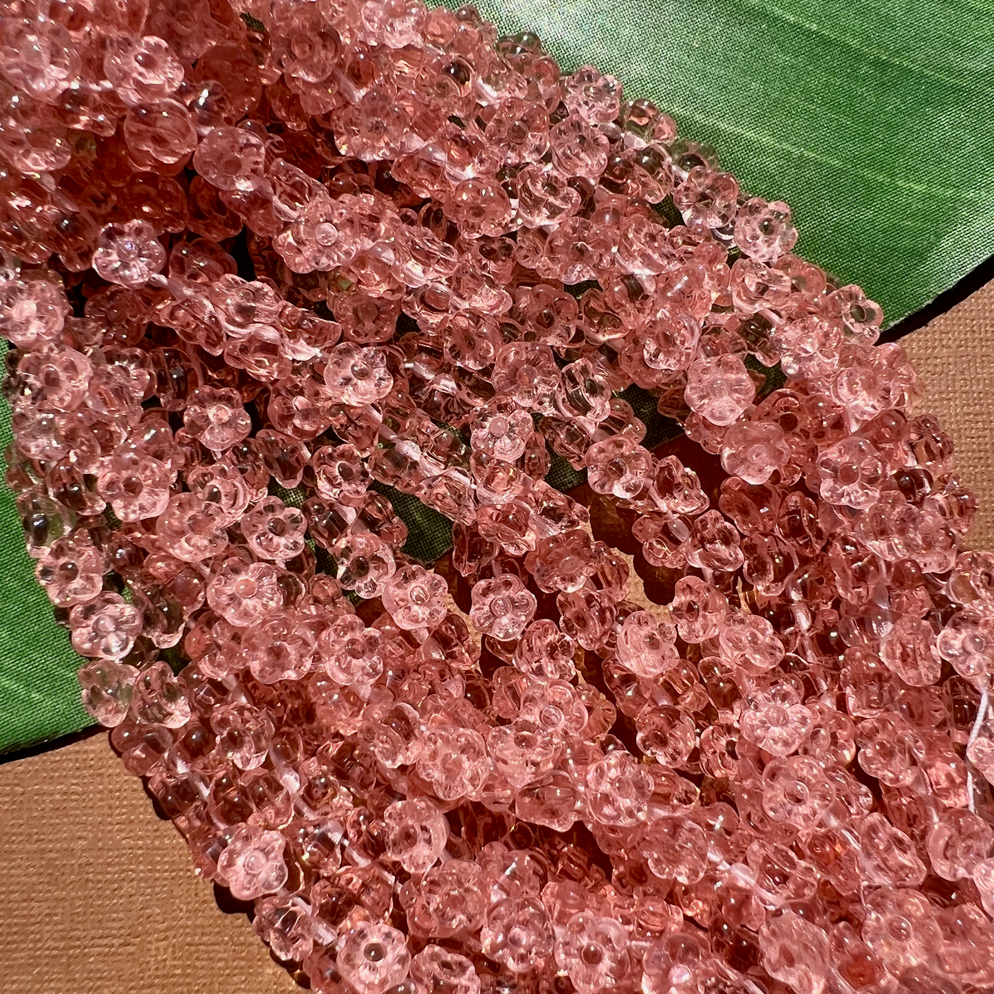 Pink Flower Shank Buttons - 50 Pieces