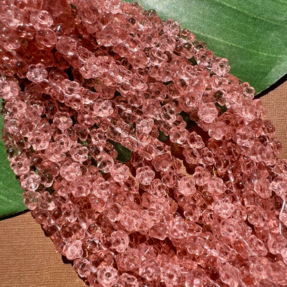 Pink Flower Shank Buttons - 50 Pieces