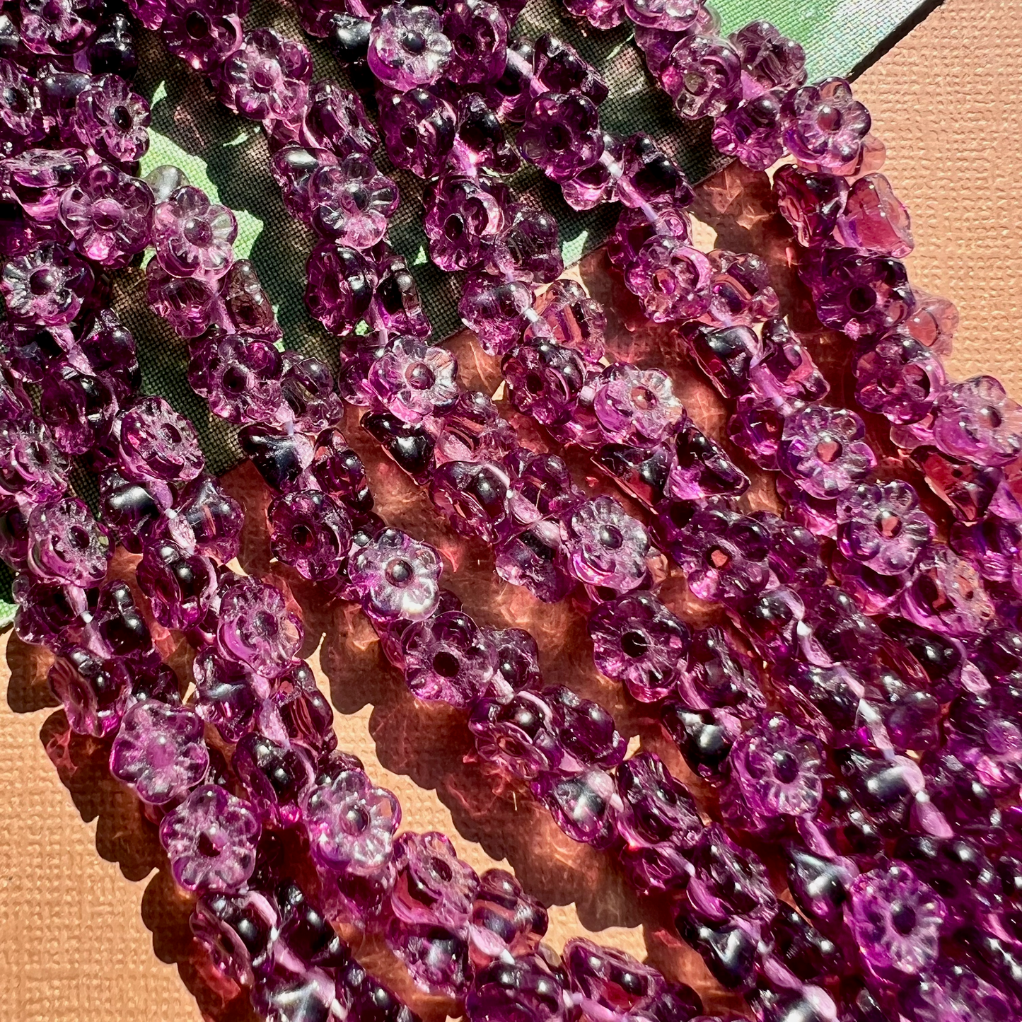 Purple Flower Shank Buttons - 50 Pieces