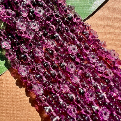 Purple Flower Shank Buttons - 50 Pieces