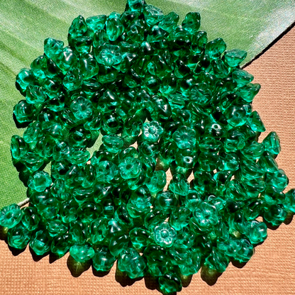 Teal Flower Shank Buttons - 50 Pieces