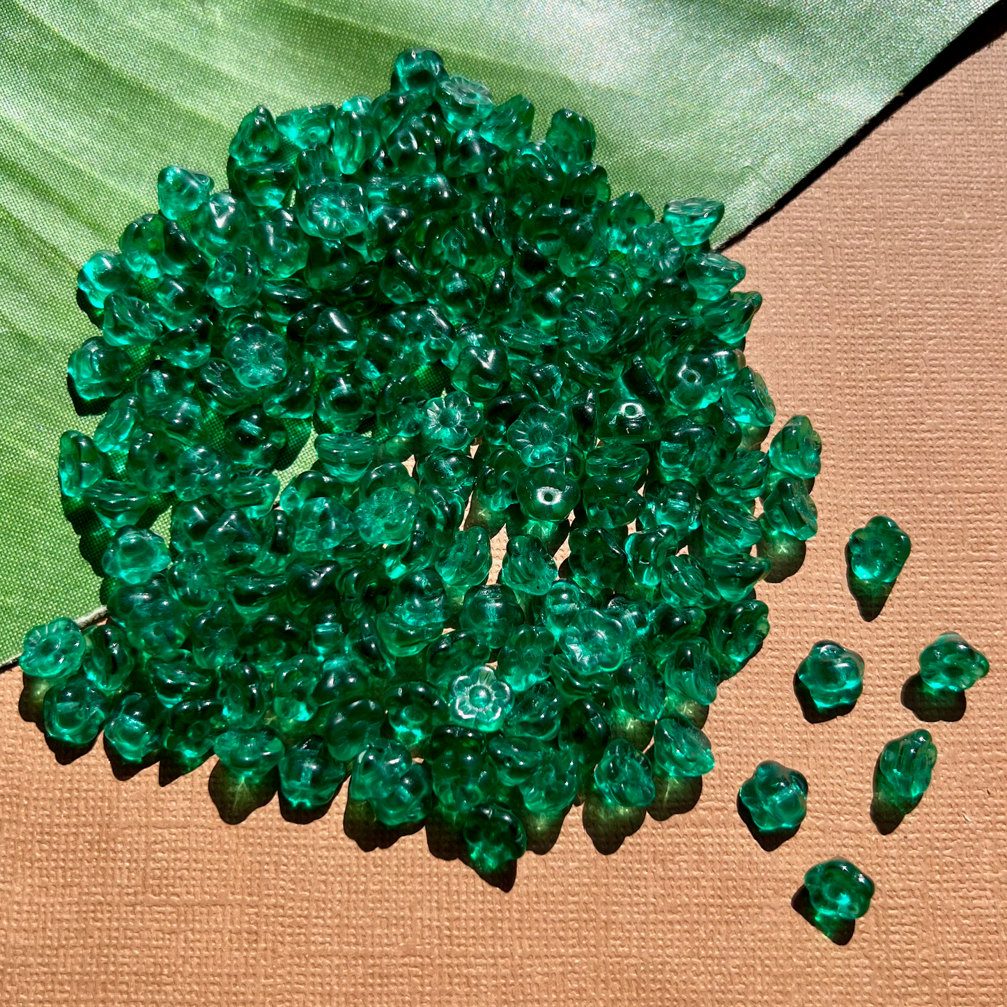 Teal Flower Shank Buttons - 50 Pieces