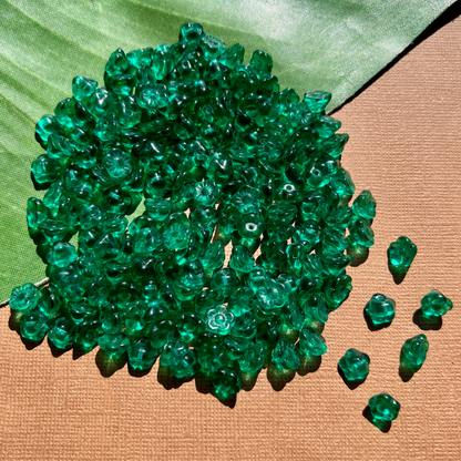 Teal Flower Shank Buttons - 50 Pieces