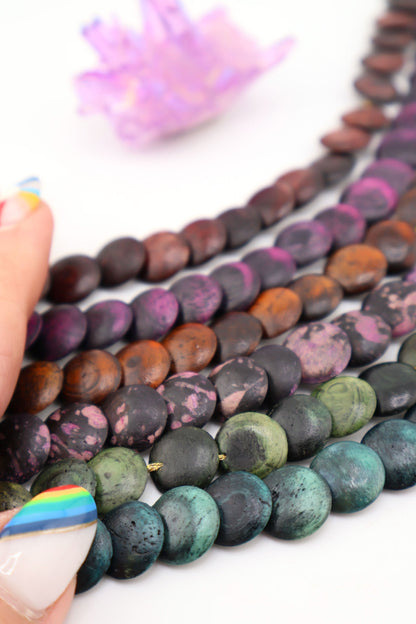 Bead Bundle: Cascading Eclipse Coin Bone Beads, 6 Strands, 12mm, 138 beads