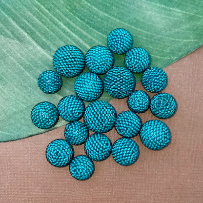 Teal Beaded Beads - Solids