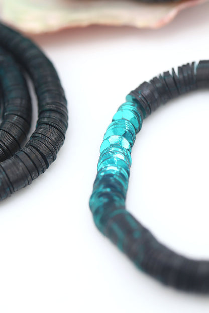 6mm Teal Faceted Vintage French Sequins