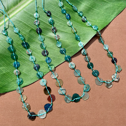Roman Glass Flat Small Round Bead Strands