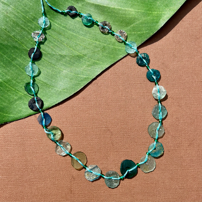 Roman Glass Flat Small Round Bead Strands