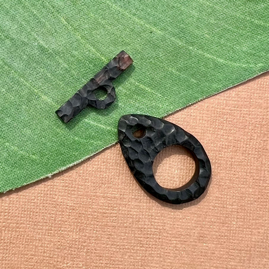 Hand Carved Black Wood Toggles - 1 Piece