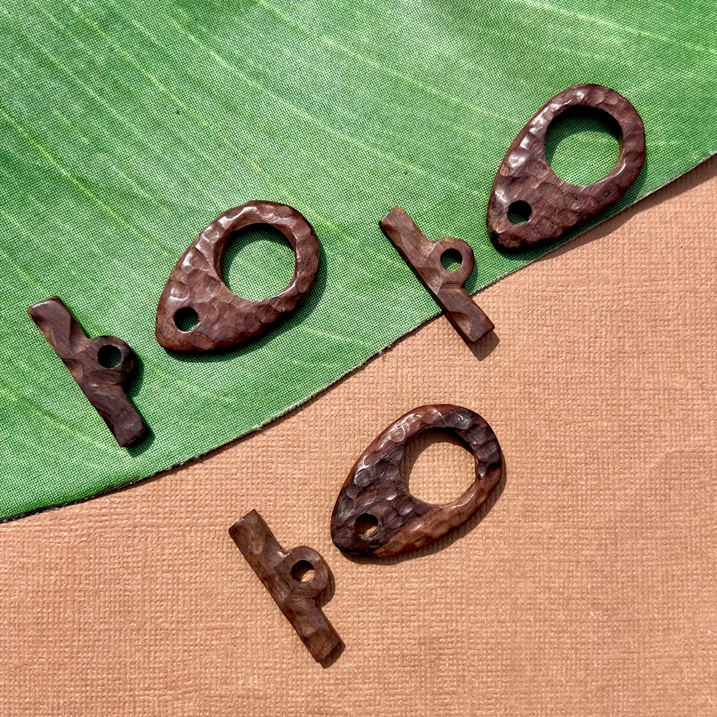 Hand Carved Sono Wood Toggles - 1 Piece