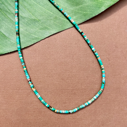 Turquoise Matrix Heishi Strands - 1 Strand