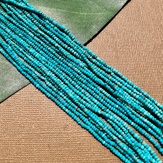 Turquoise Tiny Saucer Beads - 1 Strand