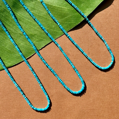 Sky Blue Turquoise Saucer 3 to 4mm Beads - 1 Strand