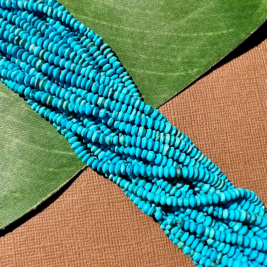 Sky Blue Turquoise Saucer 3 to 4mm Beads - 1 Strand