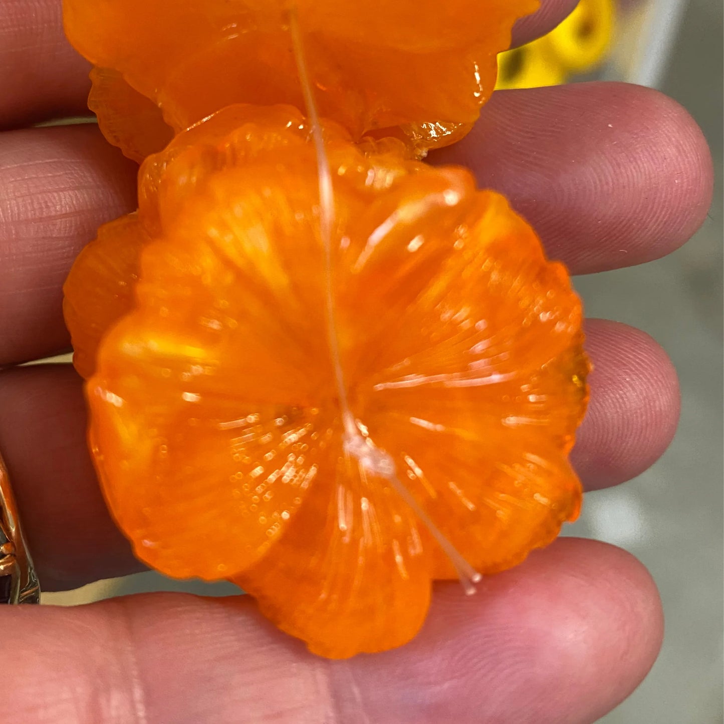 Stackable Flower 44mm Tangerine Marble