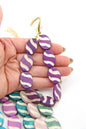Carved Stripe Flat Oval Bone Beads, 17x24mm, 9 Easter Egg Beads