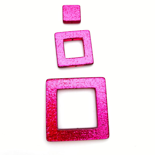Glitter Square Set 50mm Magenta
